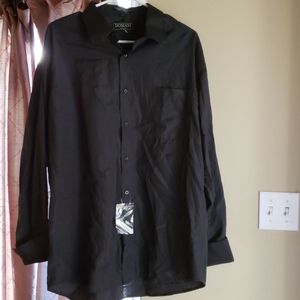 Black Polyester Blend Dress Shirt